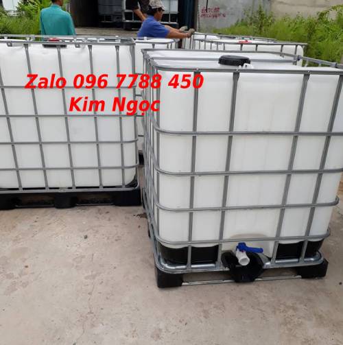 Tank nhựa cũ 1000 lít chứa chất lỏng, hóa chất