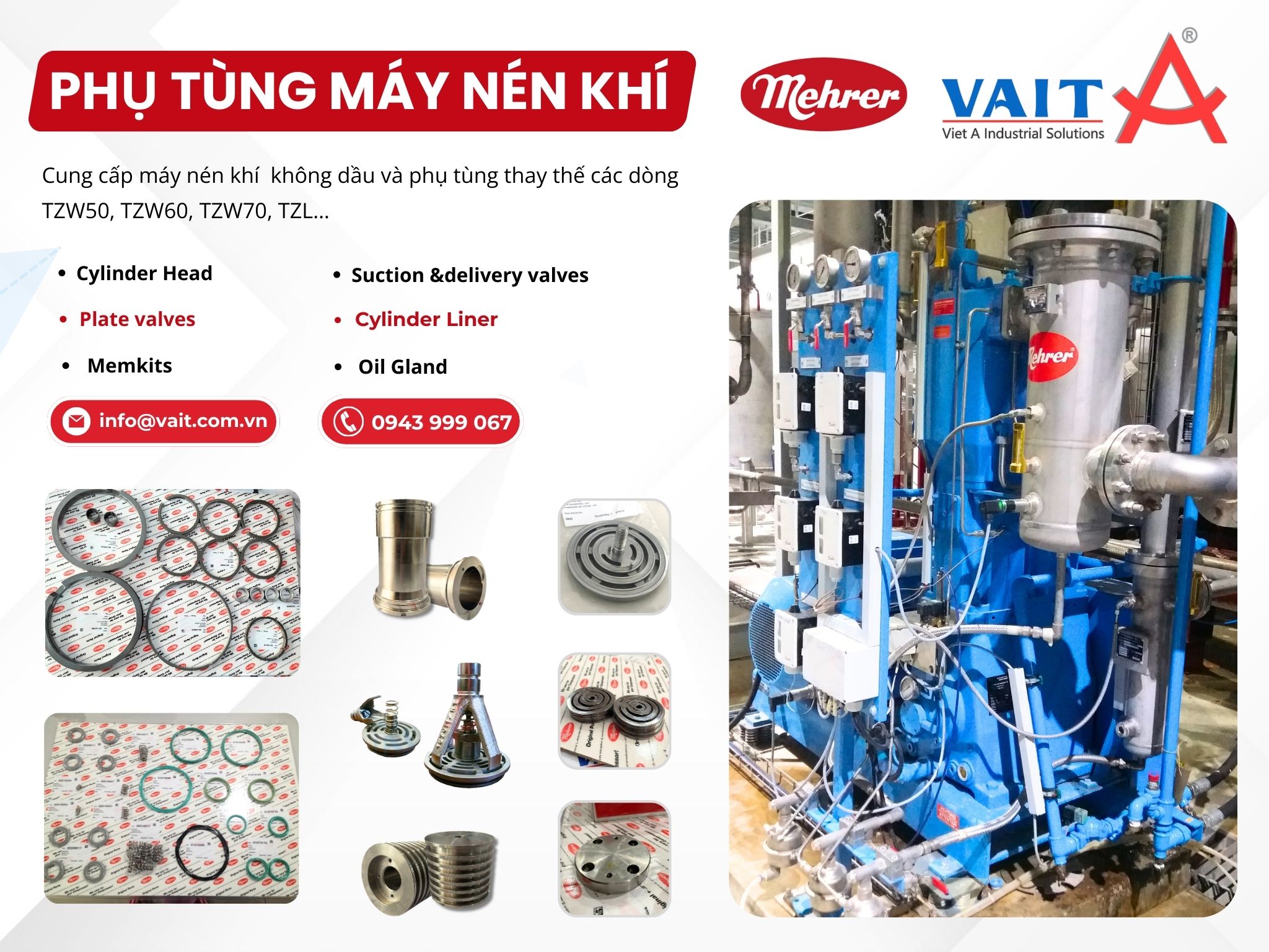 Phụ tùng máy nén khí Máy Nén Khí-Mehrer; Call: 0943 999 067