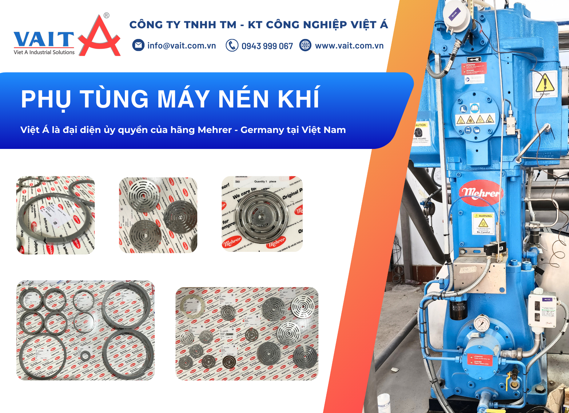 Spare part of Air compressor Mehrer; Liên hệ 0943 999 067