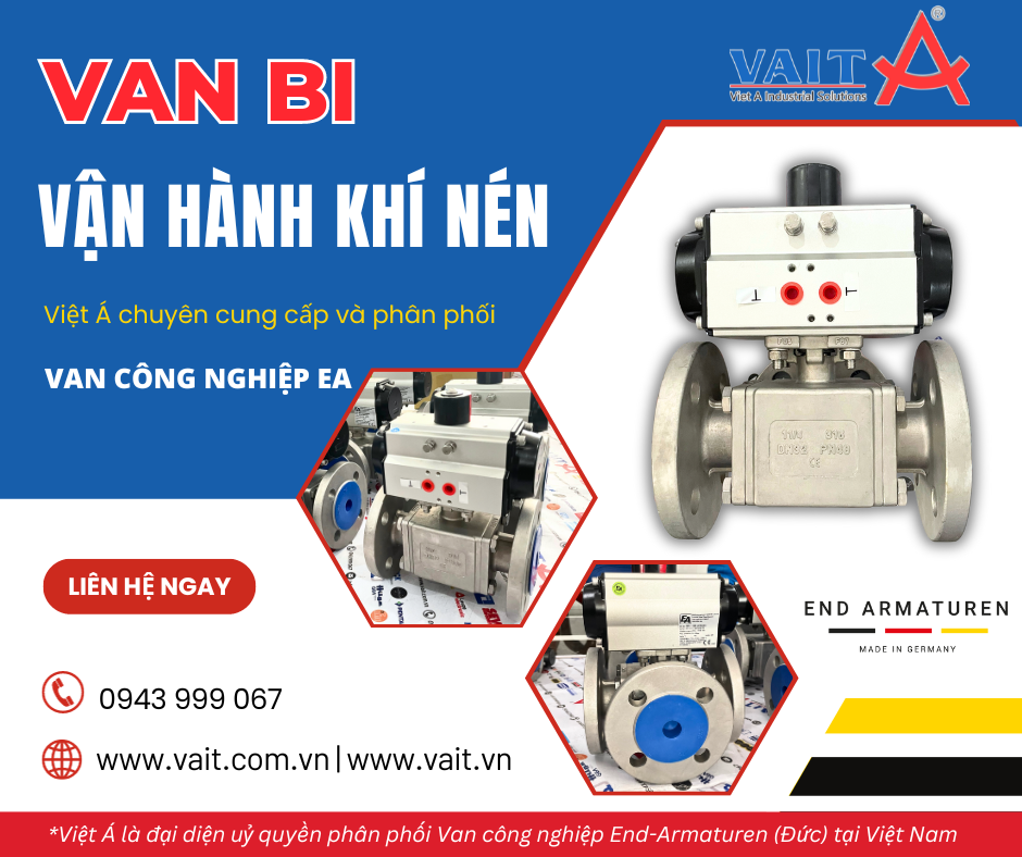 VAN BI 2 NGÃ/ 3 NGÃ VẬN HÀNH BẰNG KHÍ NÉN END-Armaturen