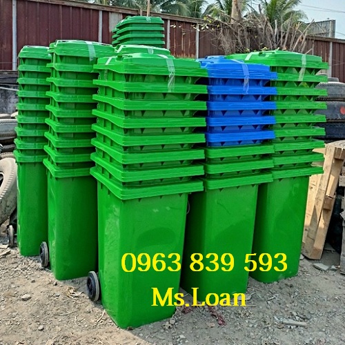 Thùng rác 240L hdpe, thùng rác nhựa công cộng, thùng rác có bánh xe rẻ.