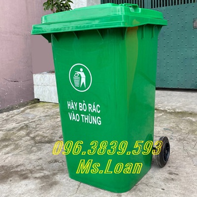 Thùng rác 240L hdpe, thùng rác nhựa công cộng, thùng rác có bánh xe rẻ.