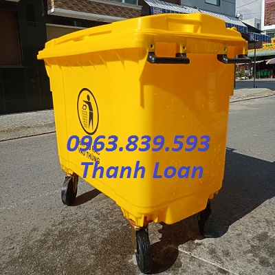 Thùng rác nhựa HDPE 660L, thùng rác dung tích lớn để khu đô thị.