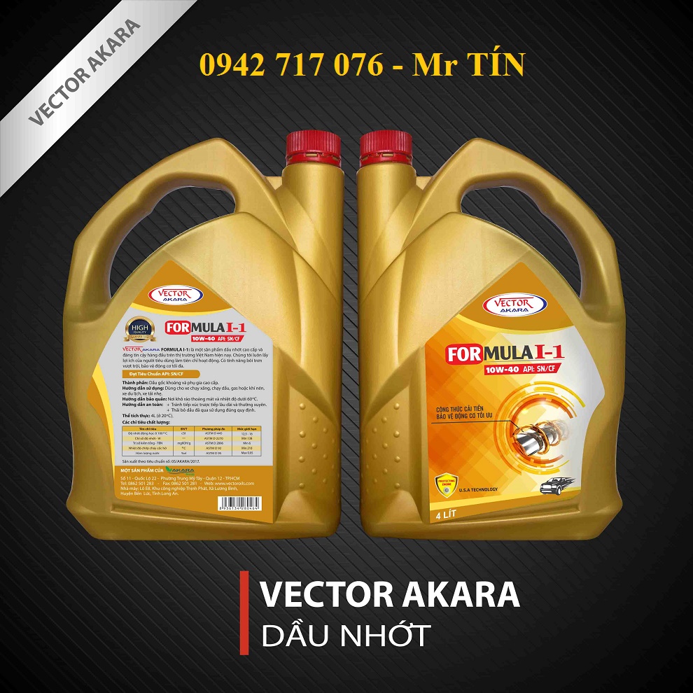 Nhớt động cơ ô tô VECTOR FORMULA I-1 SN/CF, 10W-40/ 20W-50