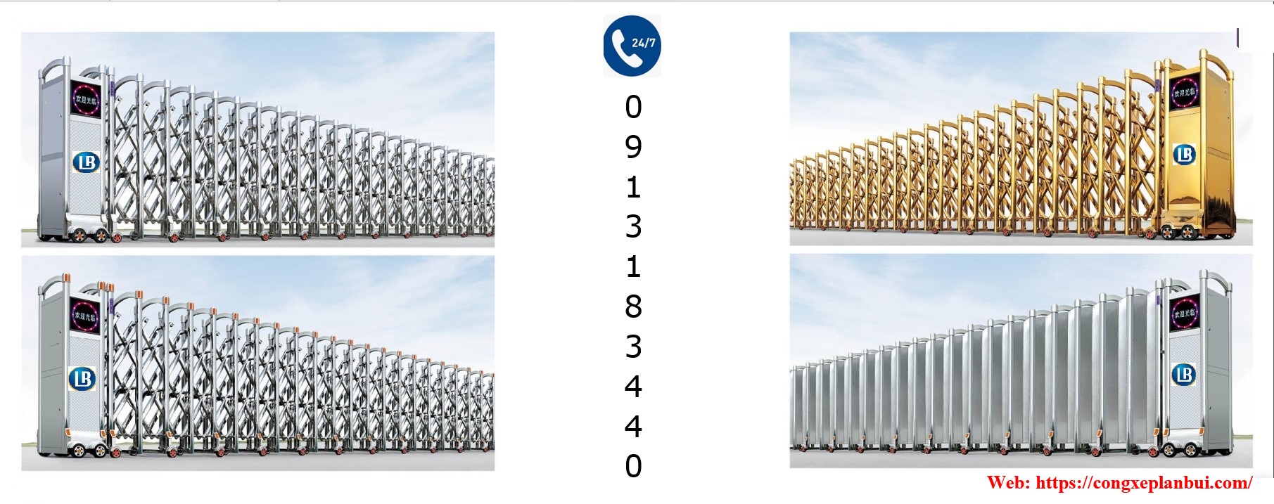 cổng xếp inox 304- CTY LAN BÙI- 0913183440