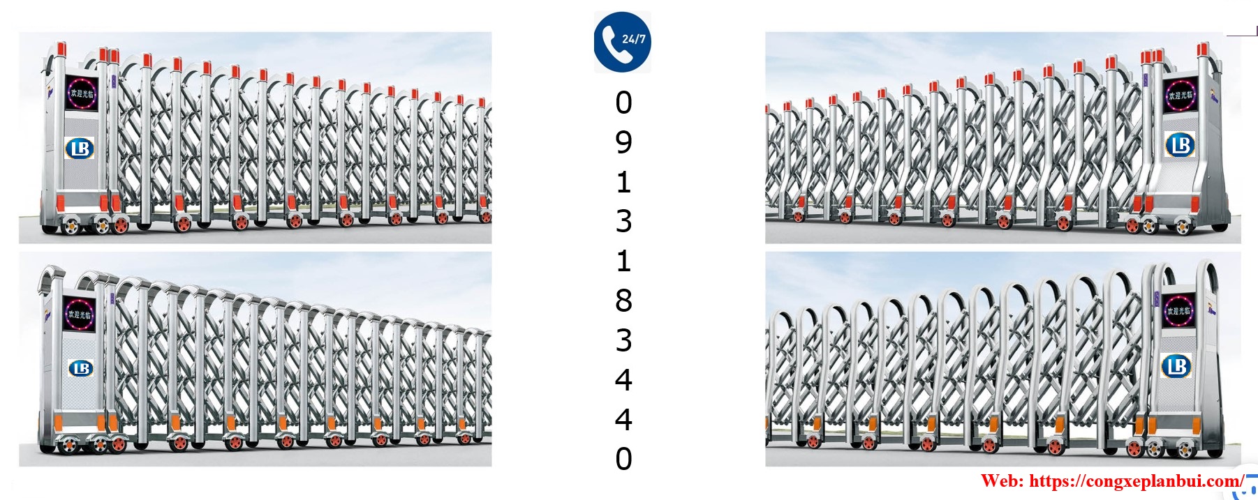 Cổng xếp điện cảm ứng từ- CTY Lan Bùi- 0913183440