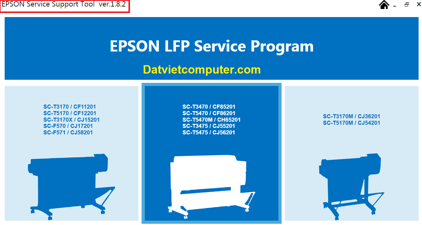 Phần mềm Epson Service Support Tool v1.8.2