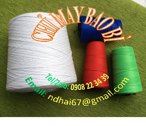 Chỉ Cotton (Sợi PE) 20/6, 20/8, 20/9, 20/12 dùng may bao bì, cuộn rơm, dệt chiếu