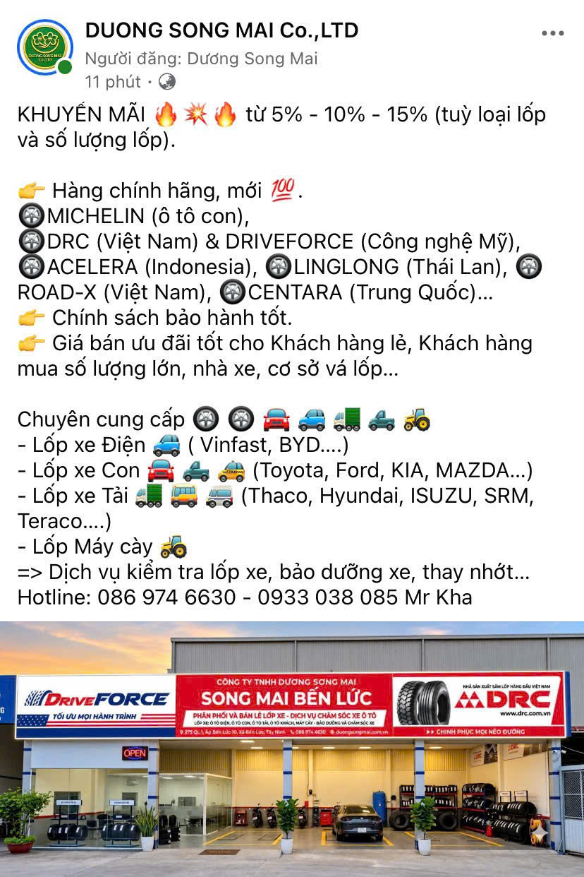 Lốp xe Michelin, DRC, Driver Force, Acelera, Ling long