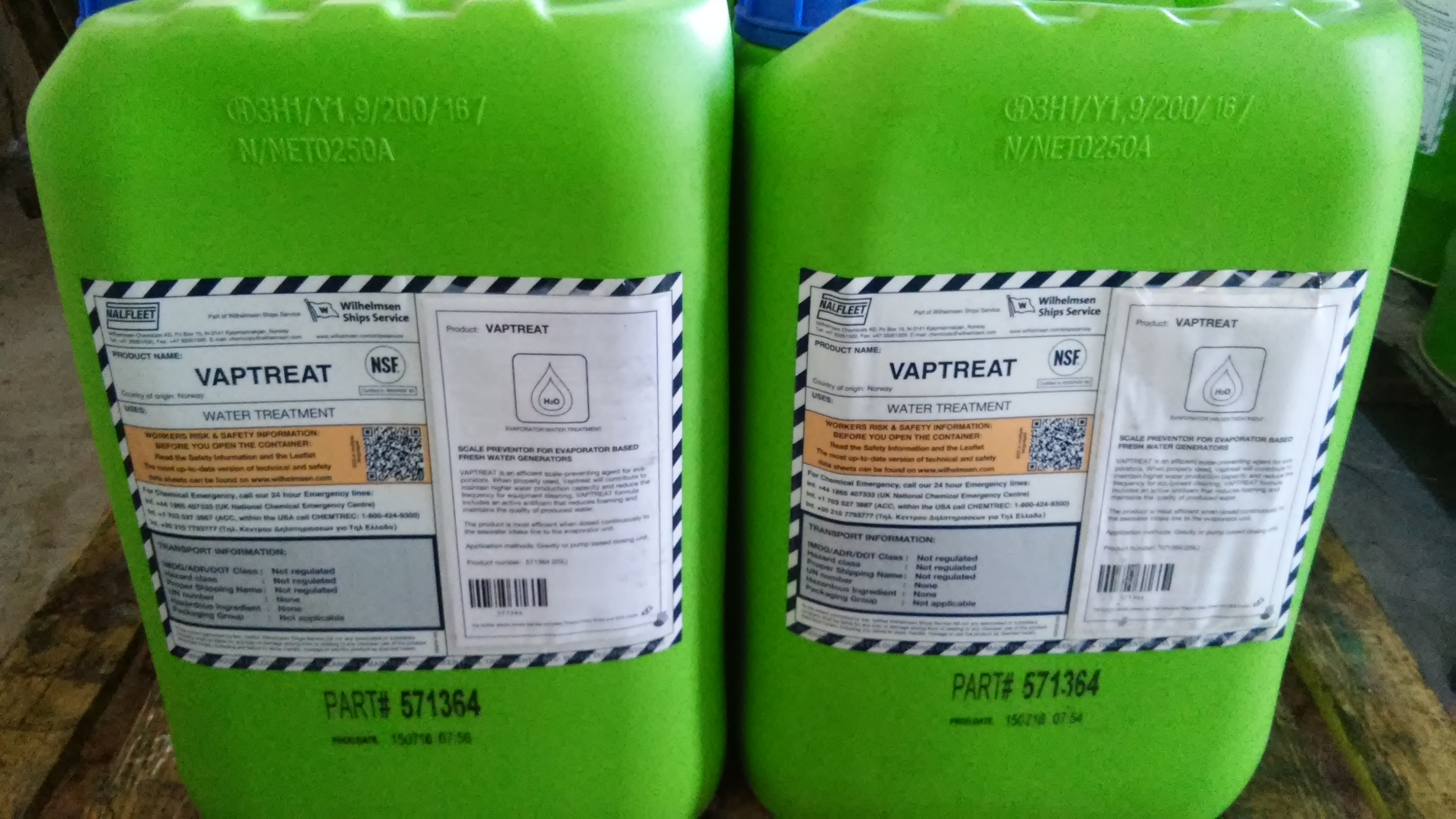 VAPTREAT 25 LTR. P/N: 654 571364. MAKER: UNITOR