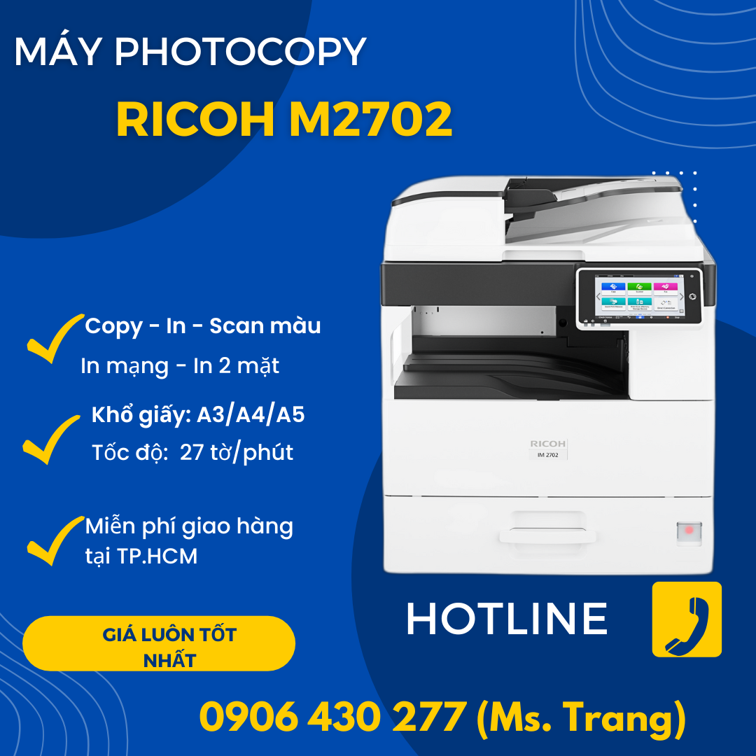 Máy photocopy Ricoh 2702 chính hãng giá cực rẻ