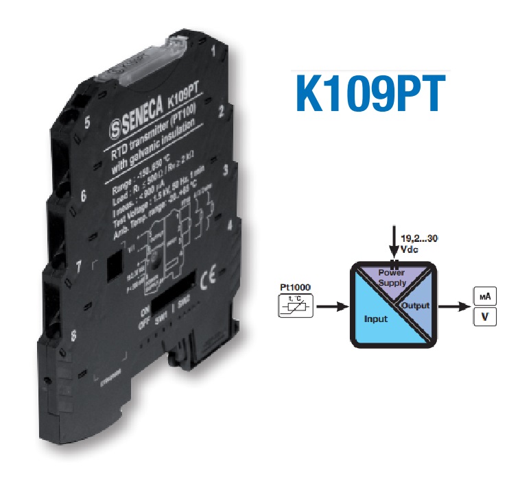 Bộ chuyển đổi tín hiệu nhiệt độ Pt100 K109PT