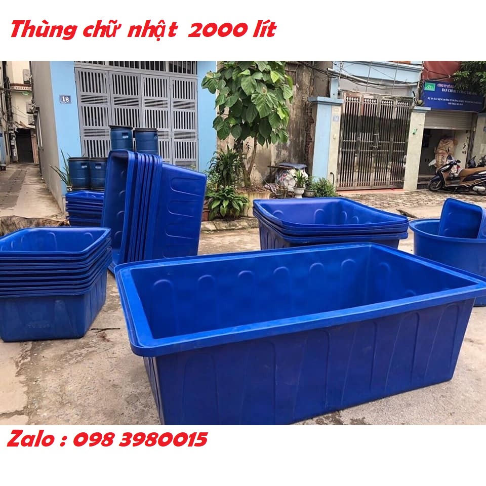 Thùng nhựa 100 lít, 200 lít hình chữ nhật