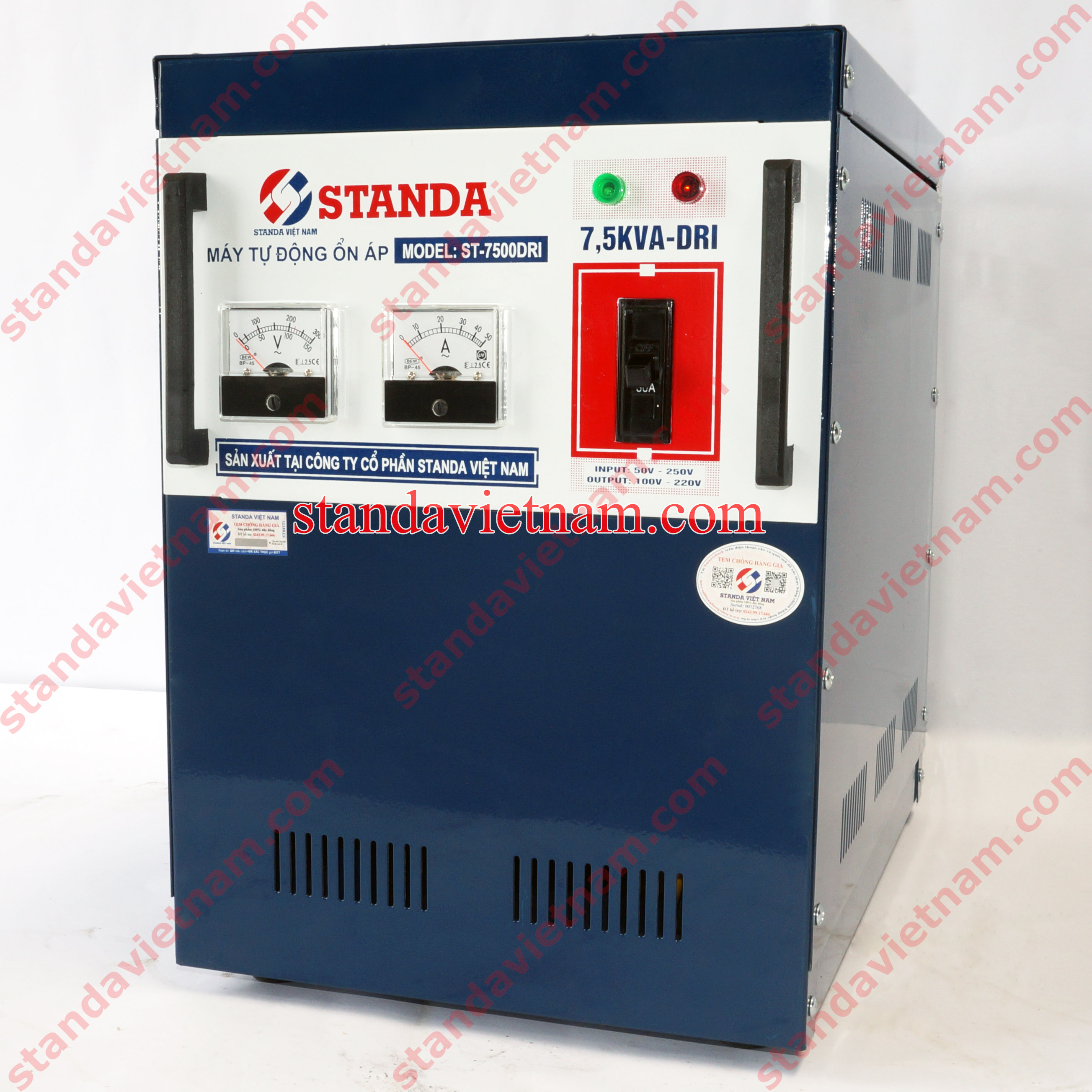 Ổn áp Standa 7,5KVA-DRI dải điện áp 50-250V