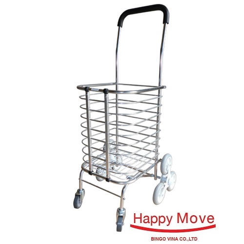 Xe kéo đi chợ leo cầu thang gấp gọn Happy Move 30kg