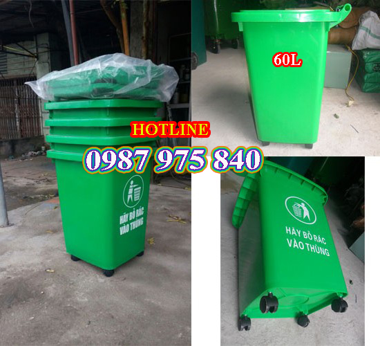 Thùng rác nhựa 60l giá hấp dẫn_Thùng rác công cộng tiện lợi!!