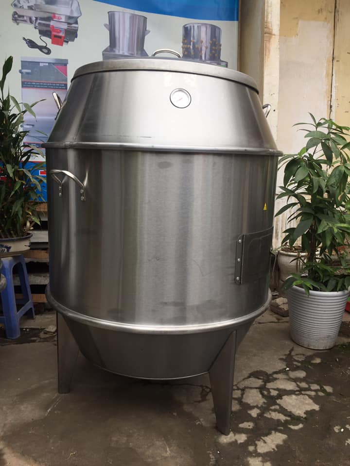 Lu quay gà vịt bằng than inox phi 80