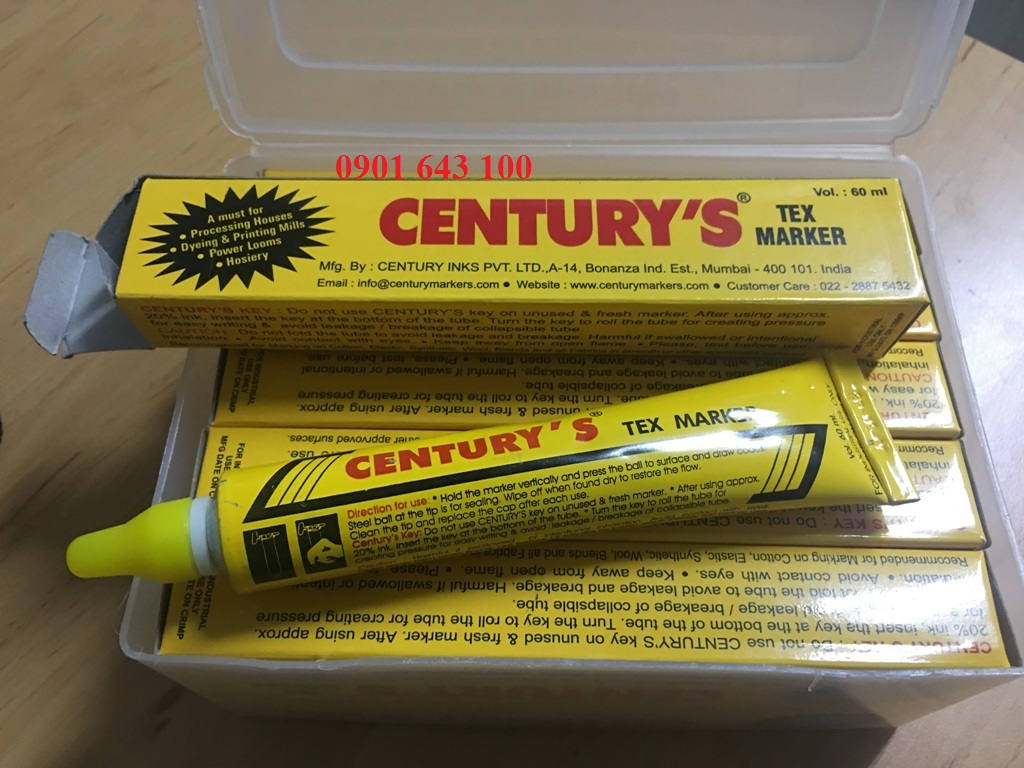 Bút đánh dấu không phai trên vải nhãn hiệu CENTURY'S (Century’s Tex Marker)
