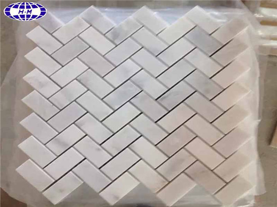 Carrara Herringbone Mosaics