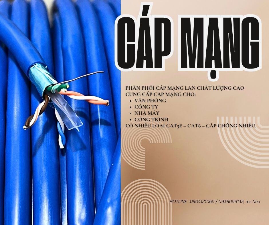 Cáp mạng LAN Cat6 chất lượng cao cho hệ thống camera