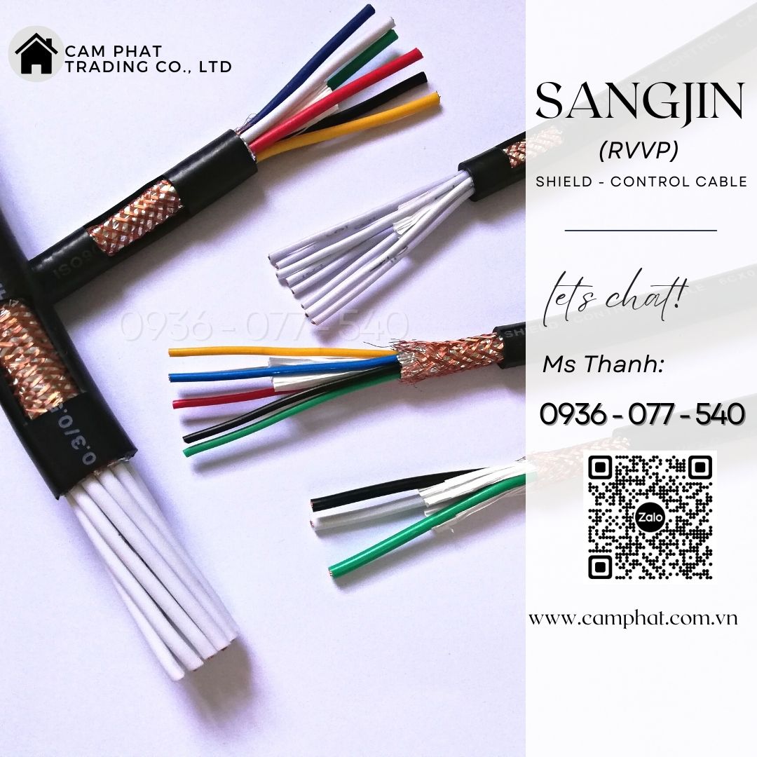 Cung cấp cáp tín hiệu Sangjin nhập khẩu giá rẻ, cáp mềm chống nhiễu RVVP
