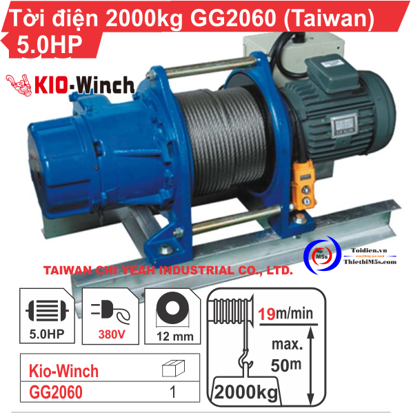 Tời điện 2 tấn Kio Winch GG-2060