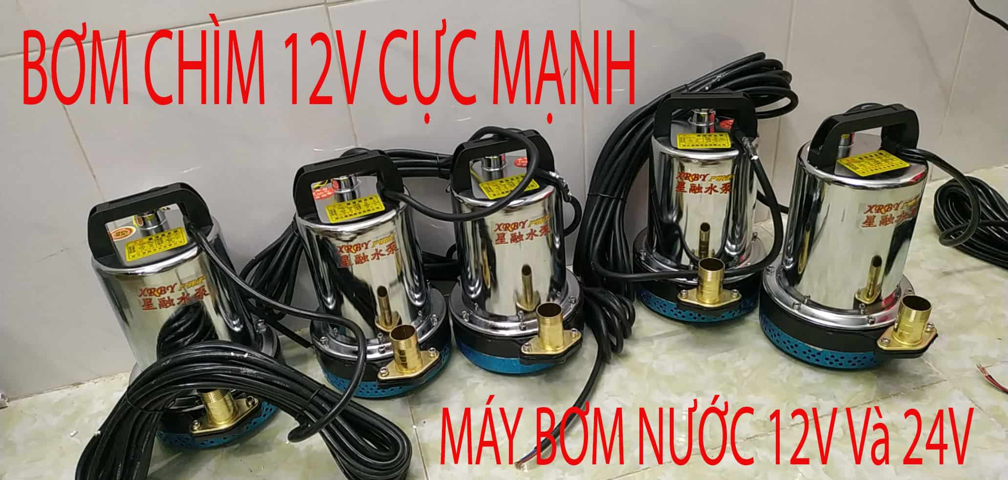 Bơm chìm 12V Bơm thử công suất thực tế đạt 10 khối 1 giờ