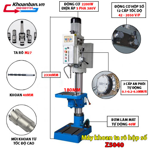 Máy khoan đa năng hộp số Z5040