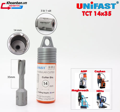 Mũi khoan từ hợp kim Unifast 14x35