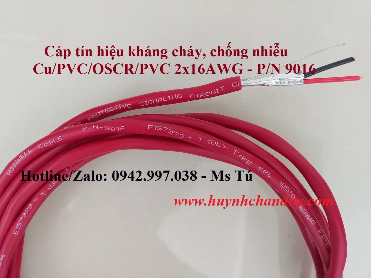 9016 - Cáp Fire Alarm 2x16AWG, kháng cháy, chống nhiễu