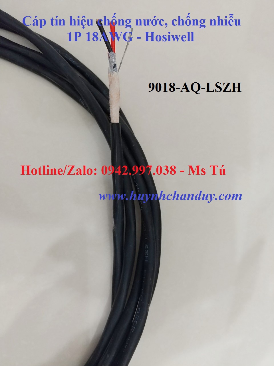 9018-AQ-LSZH - Cáp tín hiệu chống nhiễu chống nước 18AWG (1Pair), vặn xoắn