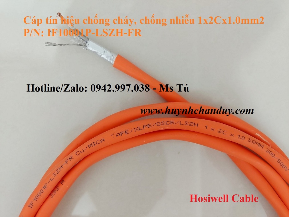 IF10001P-LSZH-FR - Cáp chống cháy Cu/Mica Tape/XLPE/OSCR/LZH 1x2Cx1.0mm2, 500m/cuộn - Hosiwell Cable/Thái Lan