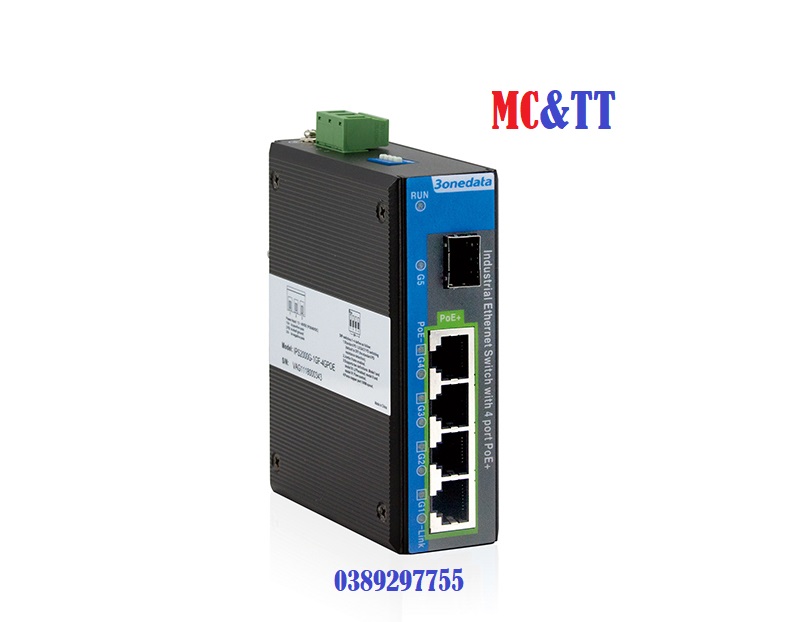 IPS2000G-1GS-4GPOE Switch công nghiệp 4 cổng PoE Gigabit Ethernet + 1 cổng quang Gigabit SFP