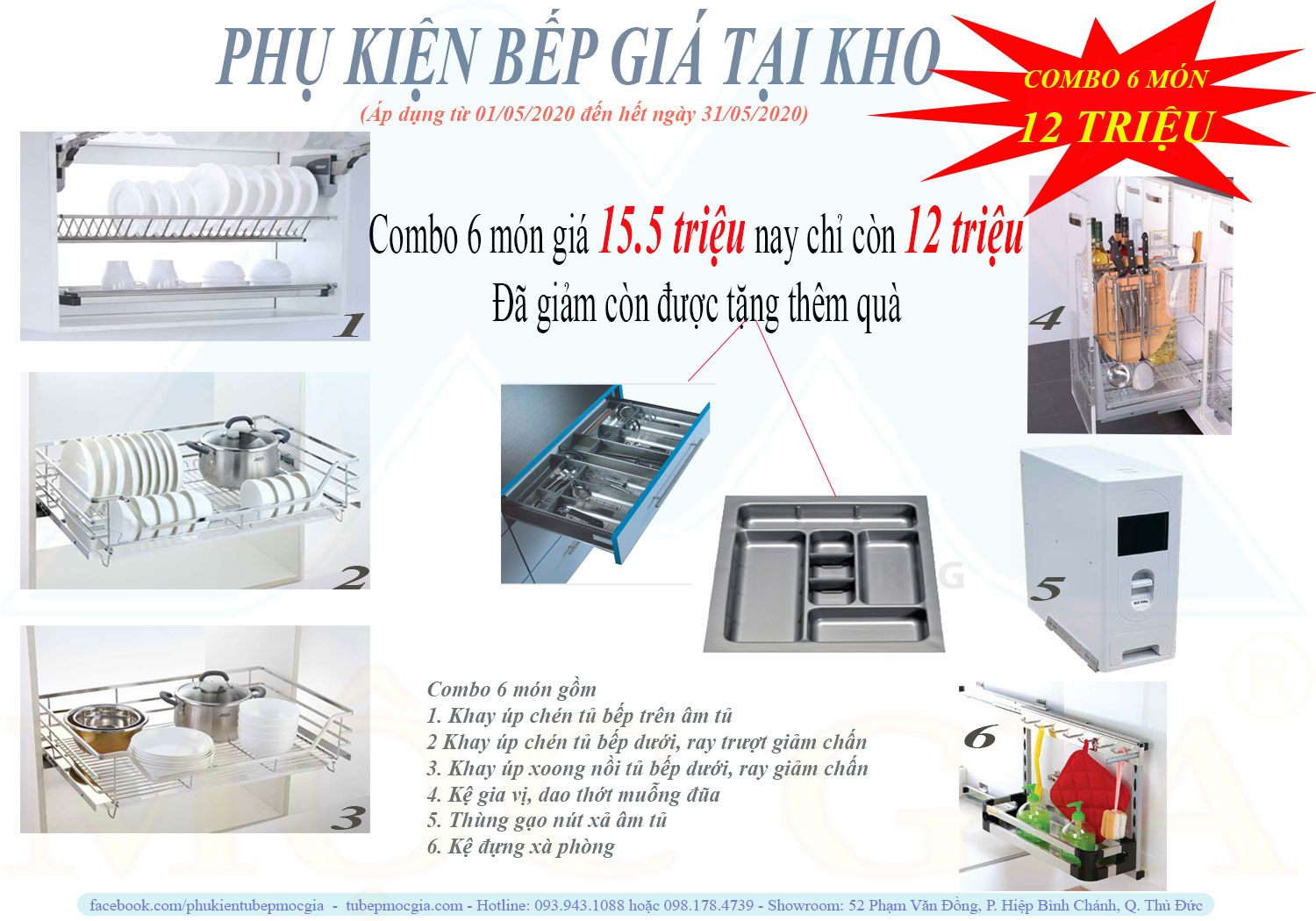 Kho phụ kiện tủ bếp - Combo phụ kiện giá rẻ bất ngờ tại kho