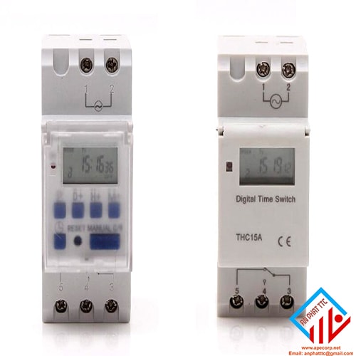 Timer thời gian thực 24H THC15A, công tắc hẹn giờ điện tử