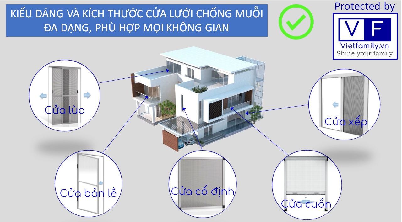 Cửa lưới chống muỗi Vietfamily