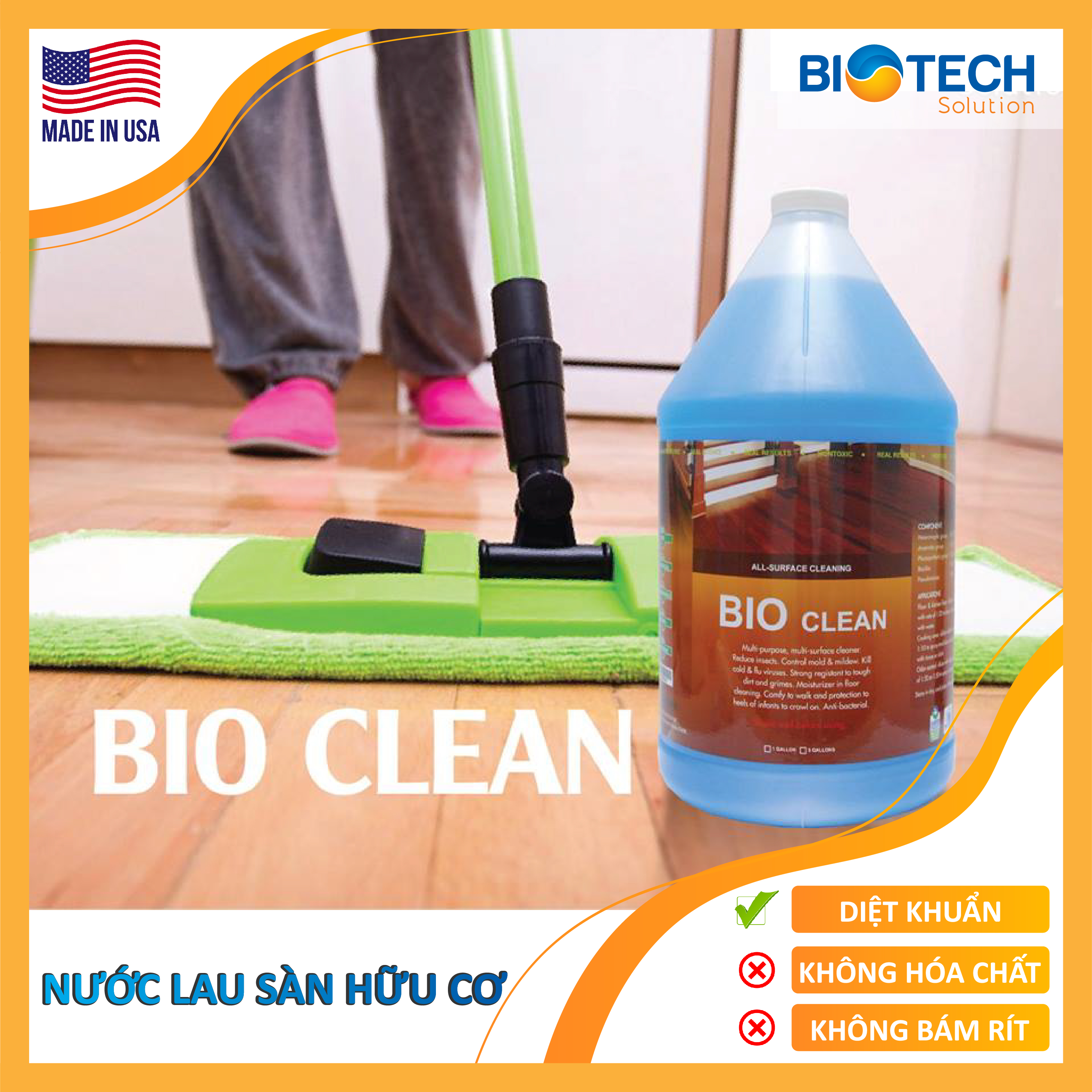 BIO-CLEAN - Chế phẩm vi sinh lau sàn, sạch mọi bề mặt, khử mùi hôi