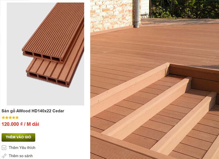 Sàn gỗ AWood HD140x22 Cedar