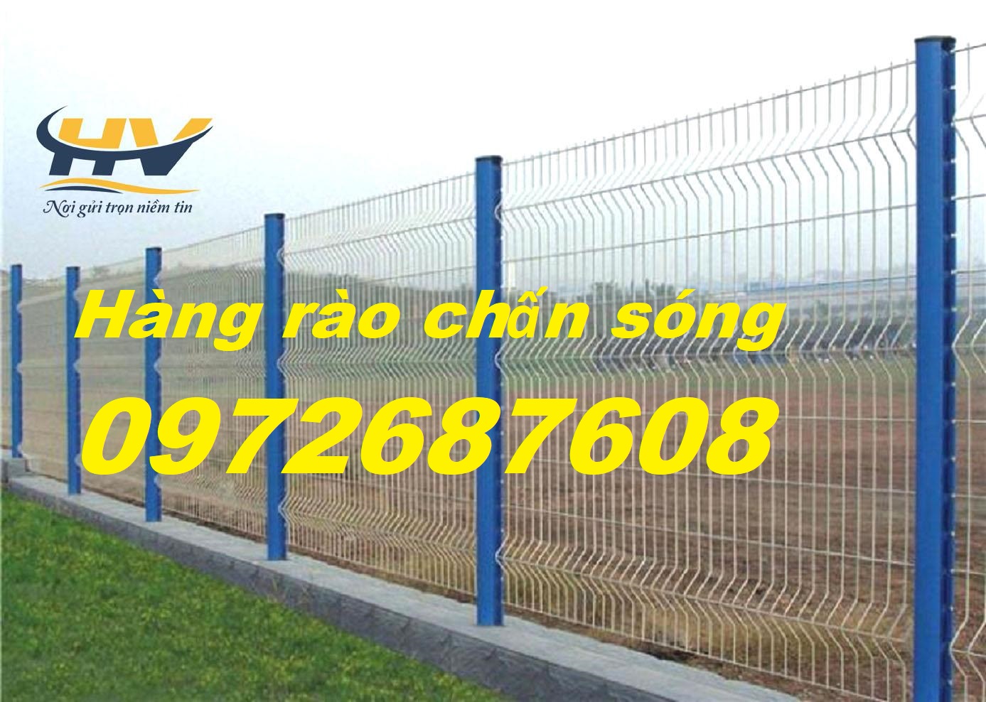 Hàng rào chấn sóng trên thân, hàng rào lưới thép mạ kẽm sơn tĩnh điện