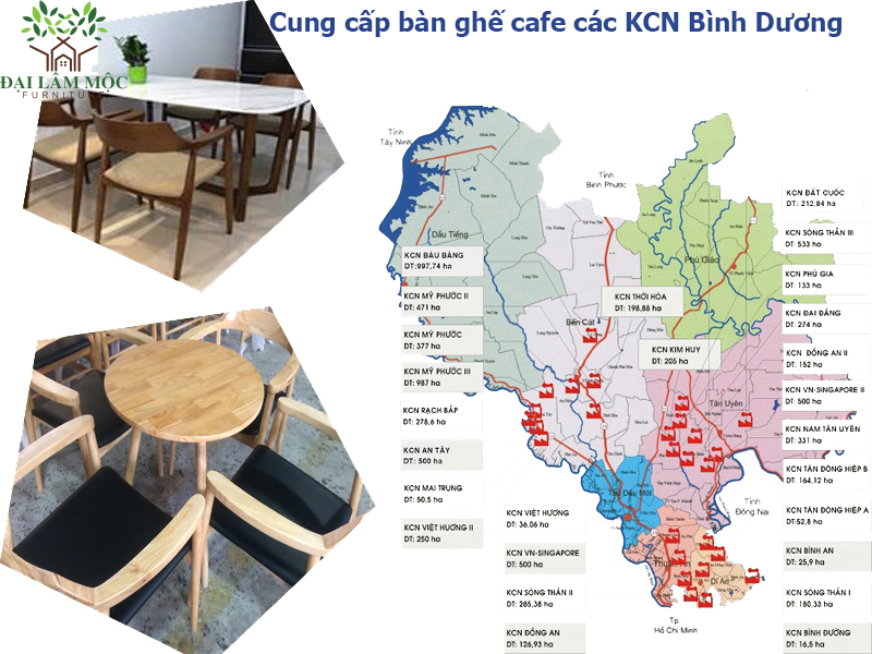 Bàn ghế cafe tại các khu công nghiệp trên địa bàn tỉnh Bình Dương