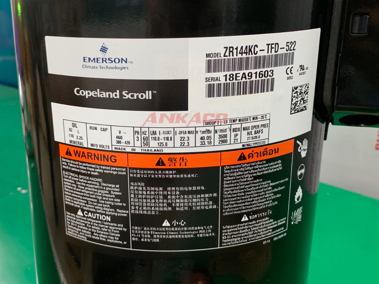 ANKACO-Nơi uy tín cung cấp Block Copeland 12 hP ZR144KC-TFD-522