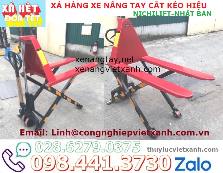 Xe nâng tay cắt kéo 1500kg cao 83cm HL1.5L Nichilif