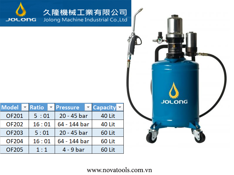 BƠM DẦU NHỚT KHÍ NÉN JOLONG OF