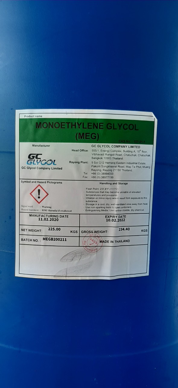 hóa chất Mono Ethylene Glycol (M.E.G), Ethylene Glycol (E.G)