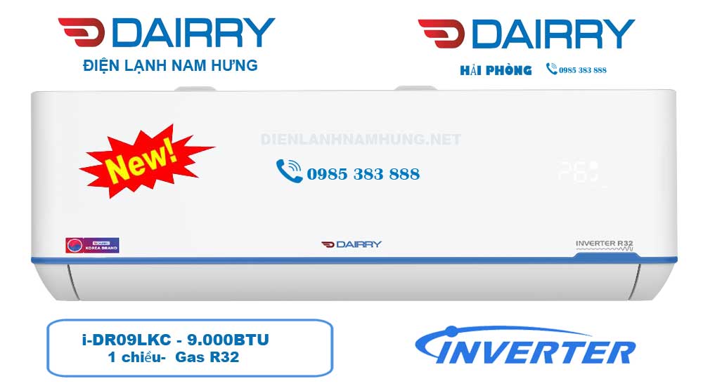 Phân Phối Điều hòa Dairry i-DR09LKC 9000BTU,1 chiều inverter tại Hải Phòng