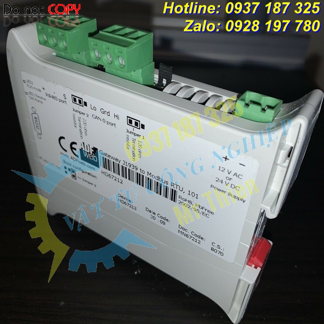 HD67212 , ADFweb Vietnam , Bộ chuyển đổi giao thức J1939 sang Modbus slave , Đại diện phân phối ADFweb tại Việt Nam