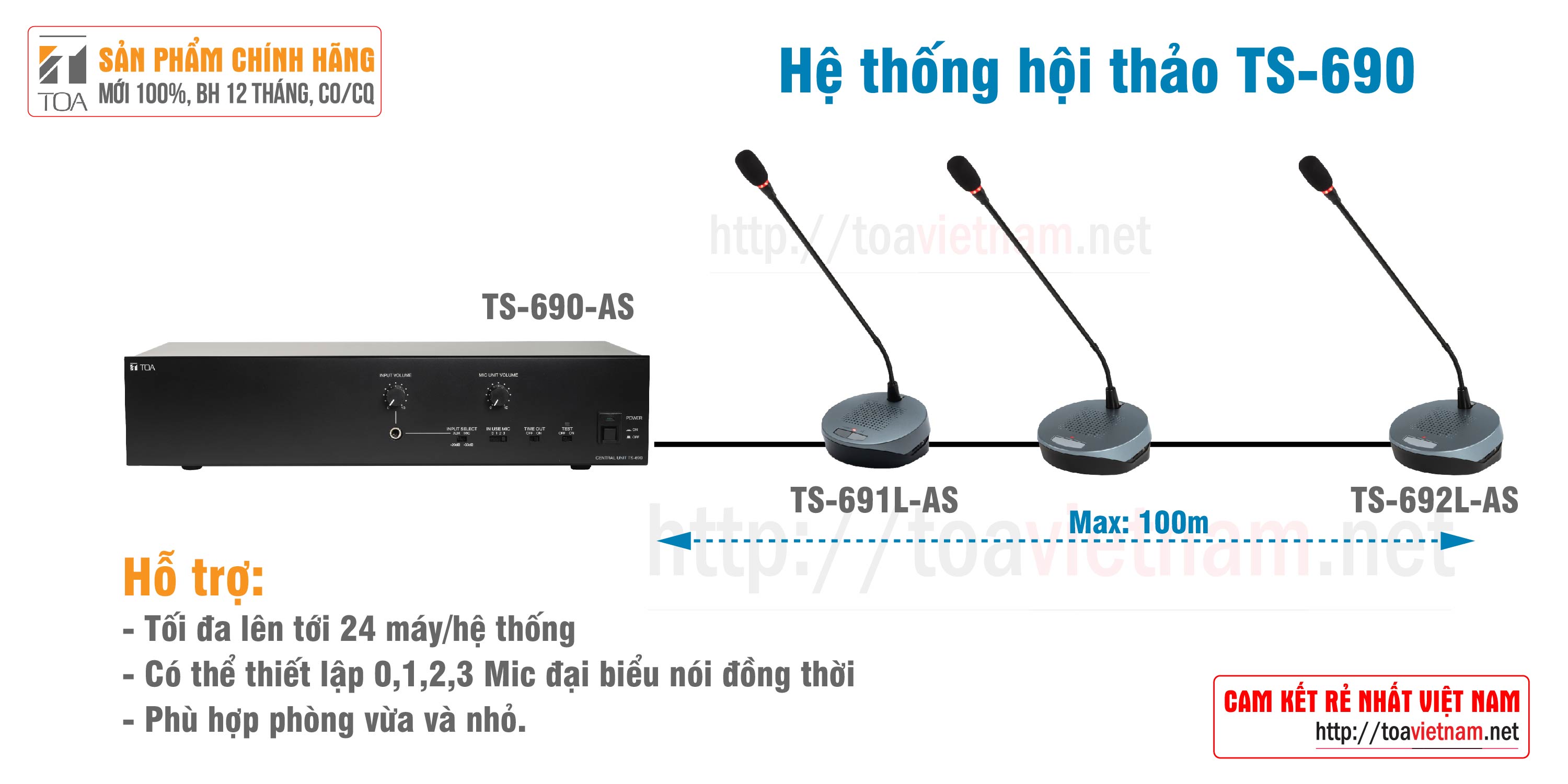 Hệ thống hội thảo phòng họp vừa và nhỏ: TOA TS-690