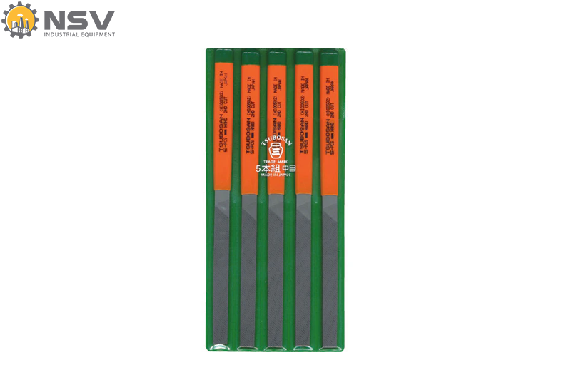 Bộ giũa kim loại dẹt HI00502 (5 cái/bộ) TSUBOSAN - Nhật Bản
