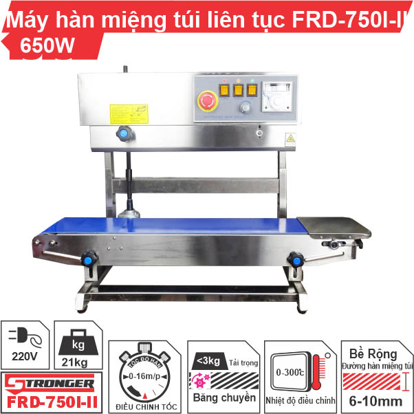 Máy hàn miệng túi liên tục FRD-750I-II Stronger dạng đứng