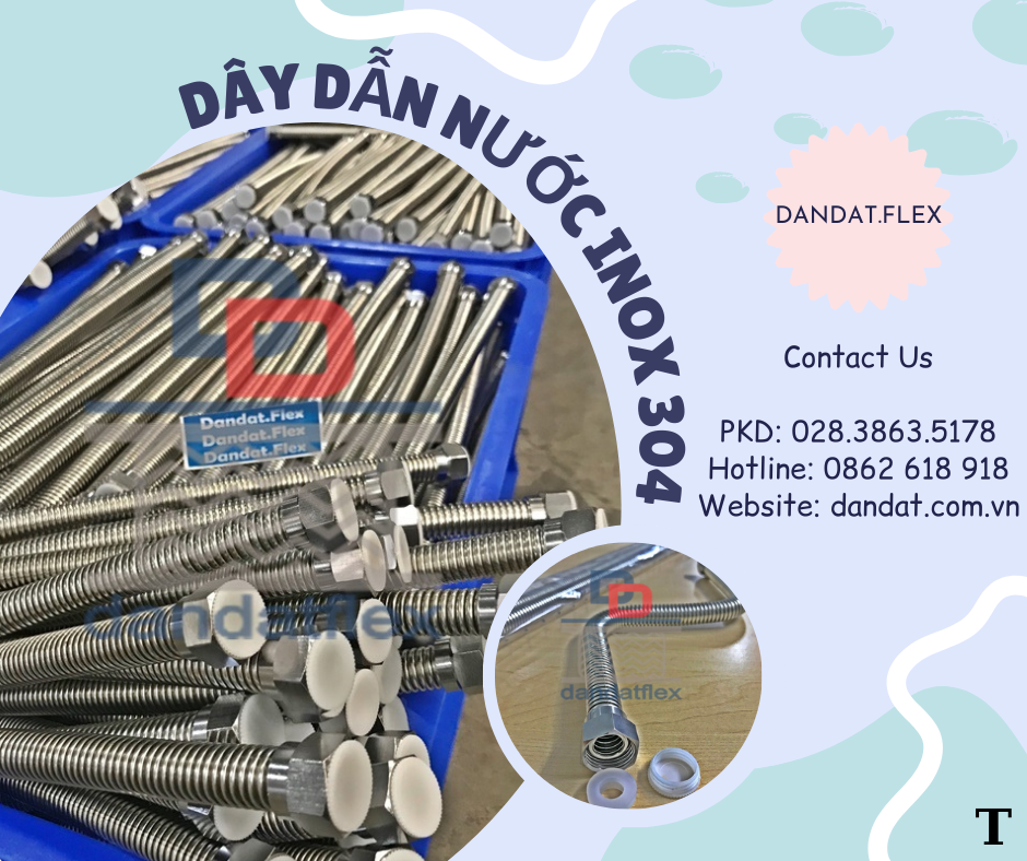 Dây dẫn nước nóng lạnh inox, dây nước ruột gà inox, dây dẫn nước inox chịu nhiệt